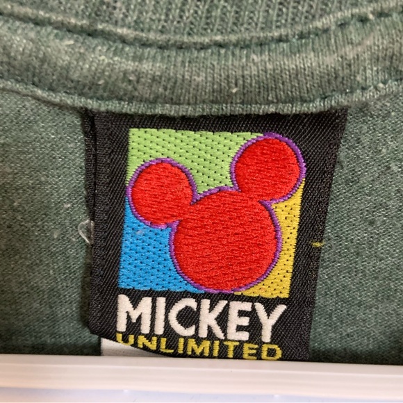 Vintage 90’s Mickey Unlimited Mickey Mouse Graphic T-Shirt Size Large Green - Picture 4 of 5